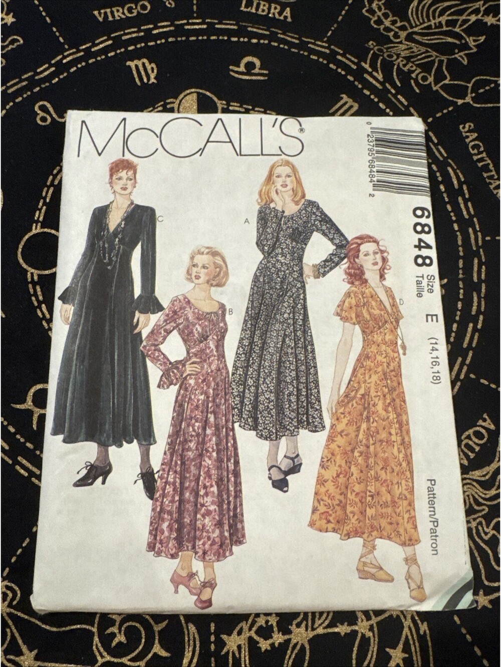 Vintage 1993 McCall's 6848 Misses Flared Maxi Dress Pattern Sz 14 16 18 New 6848